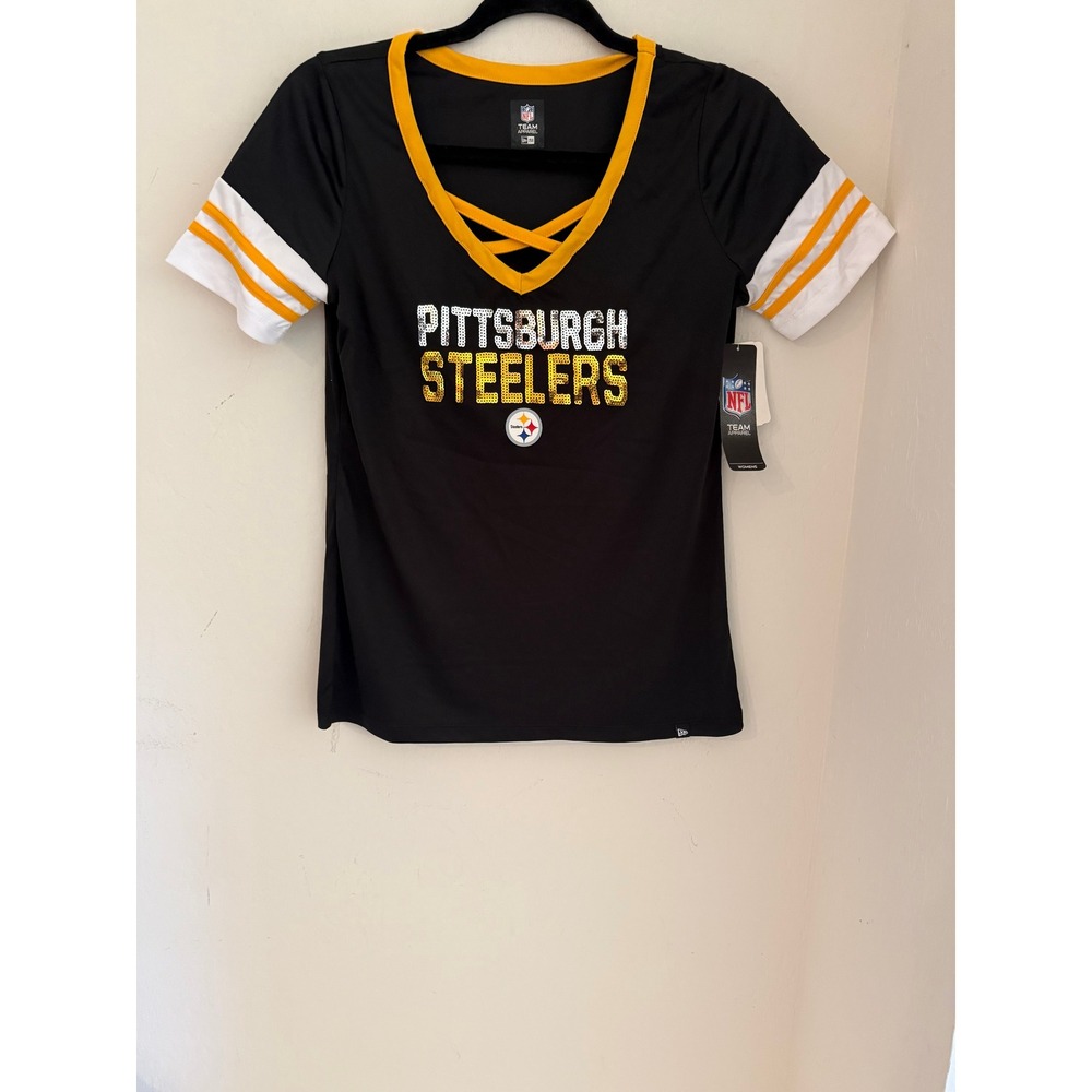 Women's NFL Team Apparel Pittsburgh Steelers Sequin Top-Size Small NWT